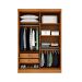 Guarda-Roupa Solteiro com Espelho Roma Flex 2 Portas 2 Gavetas Cinamomo e Off White