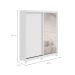 Guarda-Roupa Solteiro com Espelho Zeine com Pés 2 Portas 2 Gavetas Branco