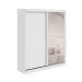 Guarda-Roupa Solteiro com Espelho Zeine sem Pés 2 Portas 2 Gavetas Branco