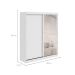 Guarda-Roupa Solteiro com Espelho Zeine sem Pés 2 Portas 2 Gavetas Branco