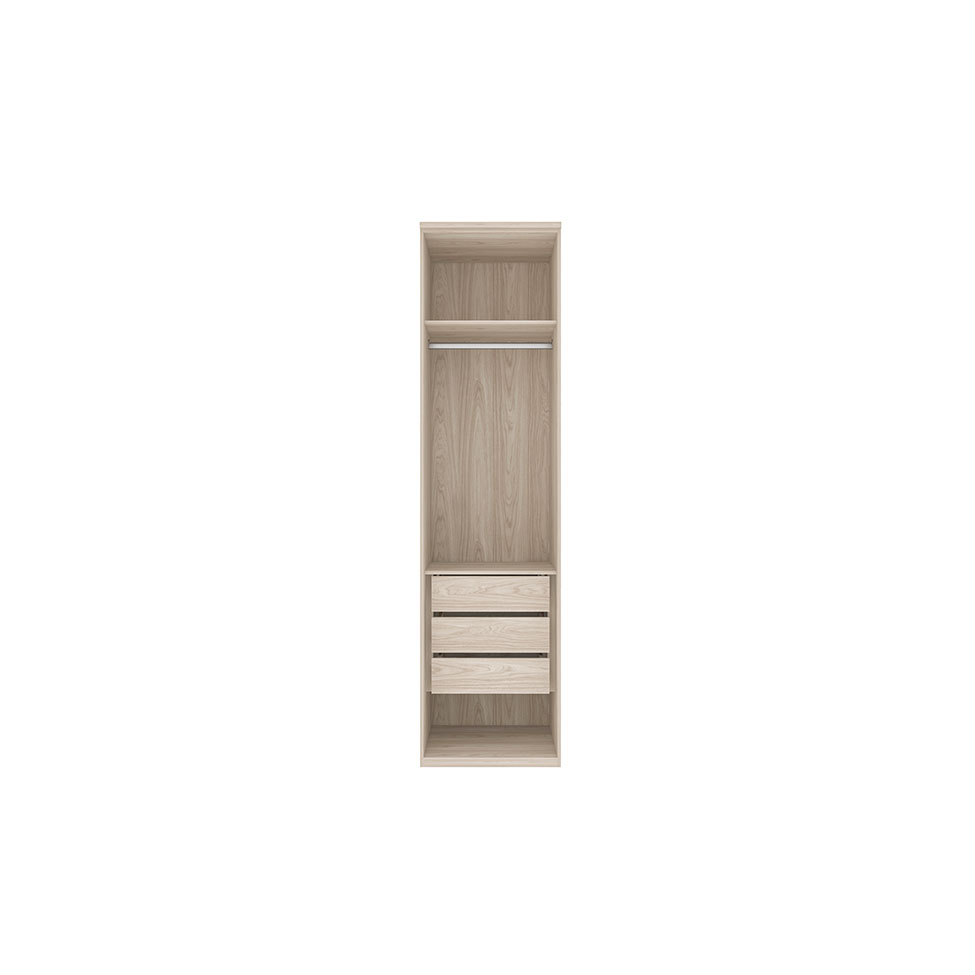 Guarda-Roupa SolteiroElite 2 Portas 3 Gavetas Vanilla