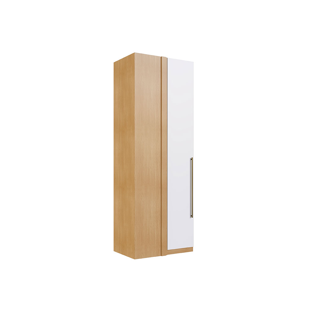 Guarda-Roupa de Canto Solteiro Infinity 1 Porta Branco e Savana