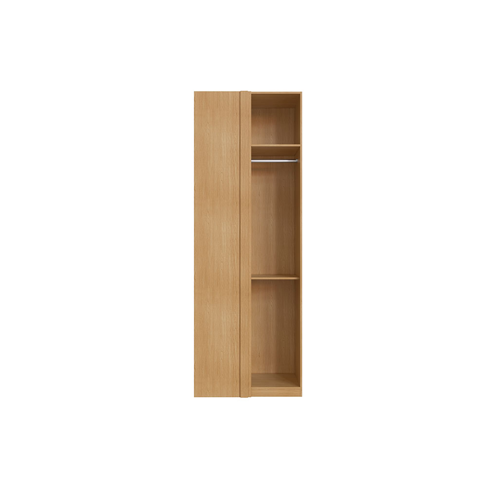 Guarda-Roupa de Canto Solteiro Infinity 1 Porta Branco e Savana
