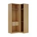 Guarda-Roupa de Canto Solteiro Infinity 3 PT 2 GV Branco e Savana