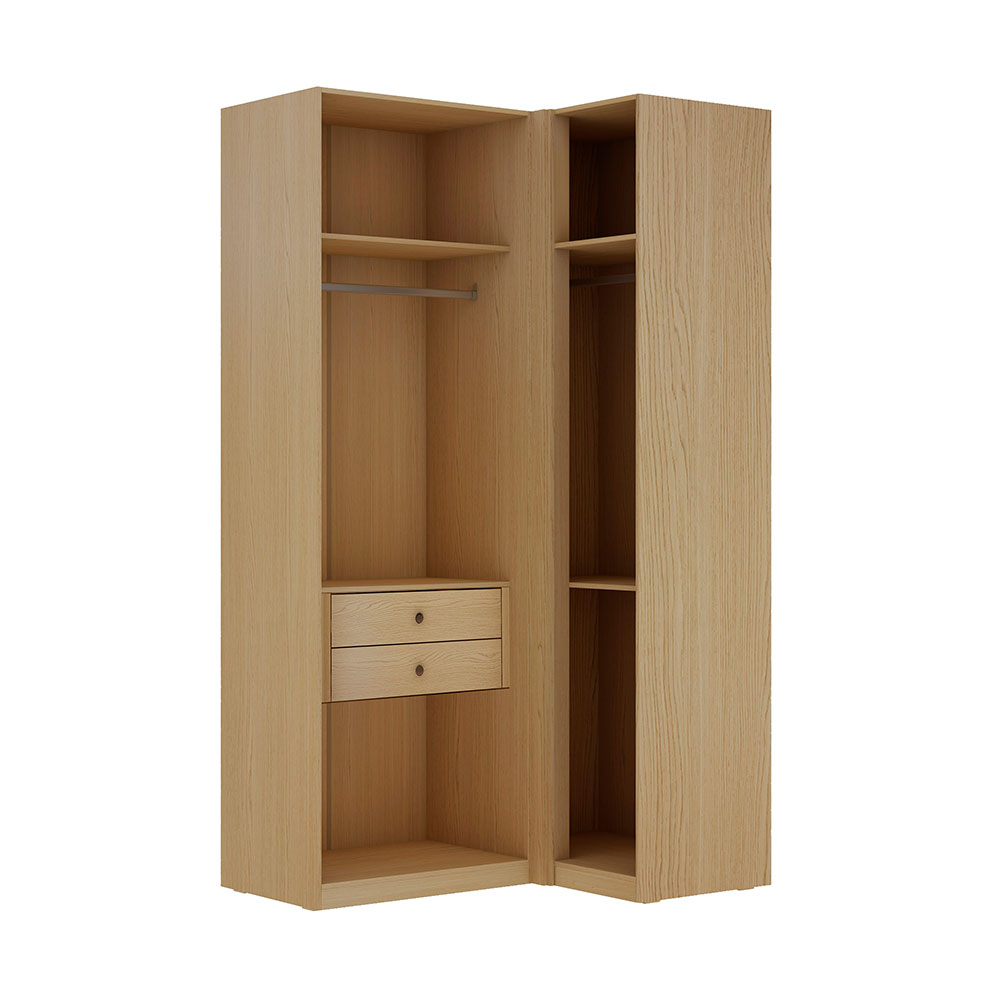 Guarda-Roupa de Canto Solteiro Infinity 3 PT 2 GV Branco e Savana