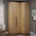 Guarda-Roupa de Canto Solteiro Infinity 3 Portas 2 Gavetas Savana