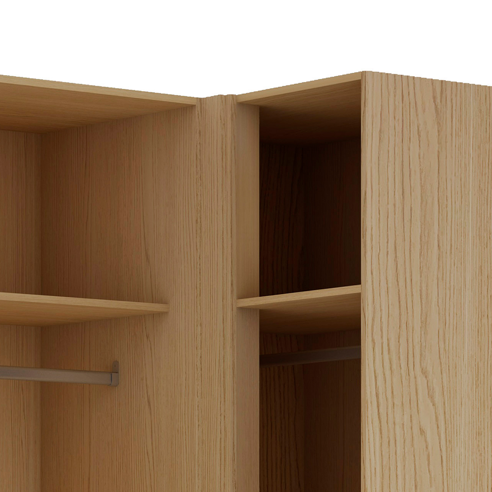Guarda-Roupa de Canto Solteiro Infinity 3 Portas 2 Gavetas Savana