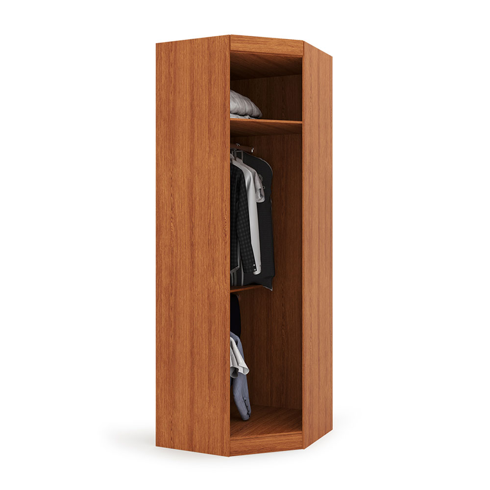 Gurada-Roupa Modulado de Canto Gênova 1 Porta Freijó Wood e Off White