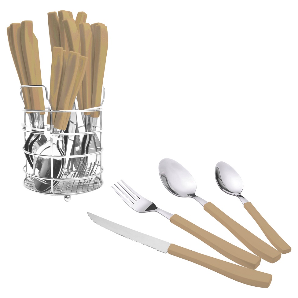Jogo de Talheres com 25 Peças Estai Marrom