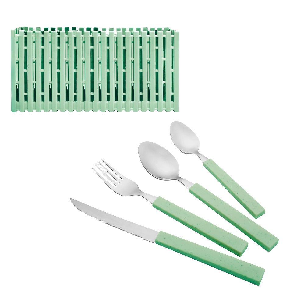 Jogo de Talheres com 25 Peças Jardim Verde