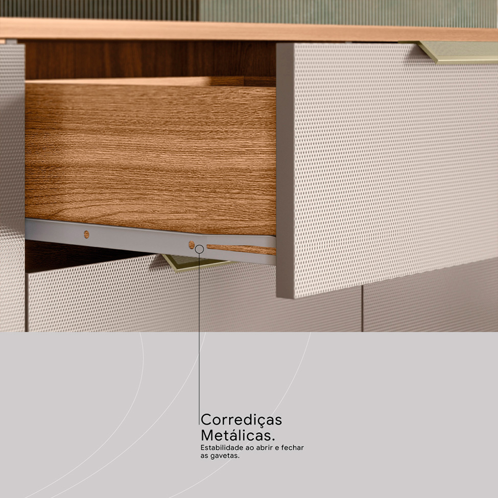 Kit de Cozinha Conde 7 Portas 2 Gavetas Amendola e Nude