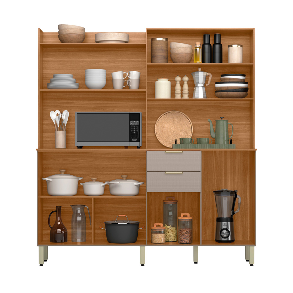 Kit de Cozinha Conde 7 Portas 2 Gavetas Amendola e Nude