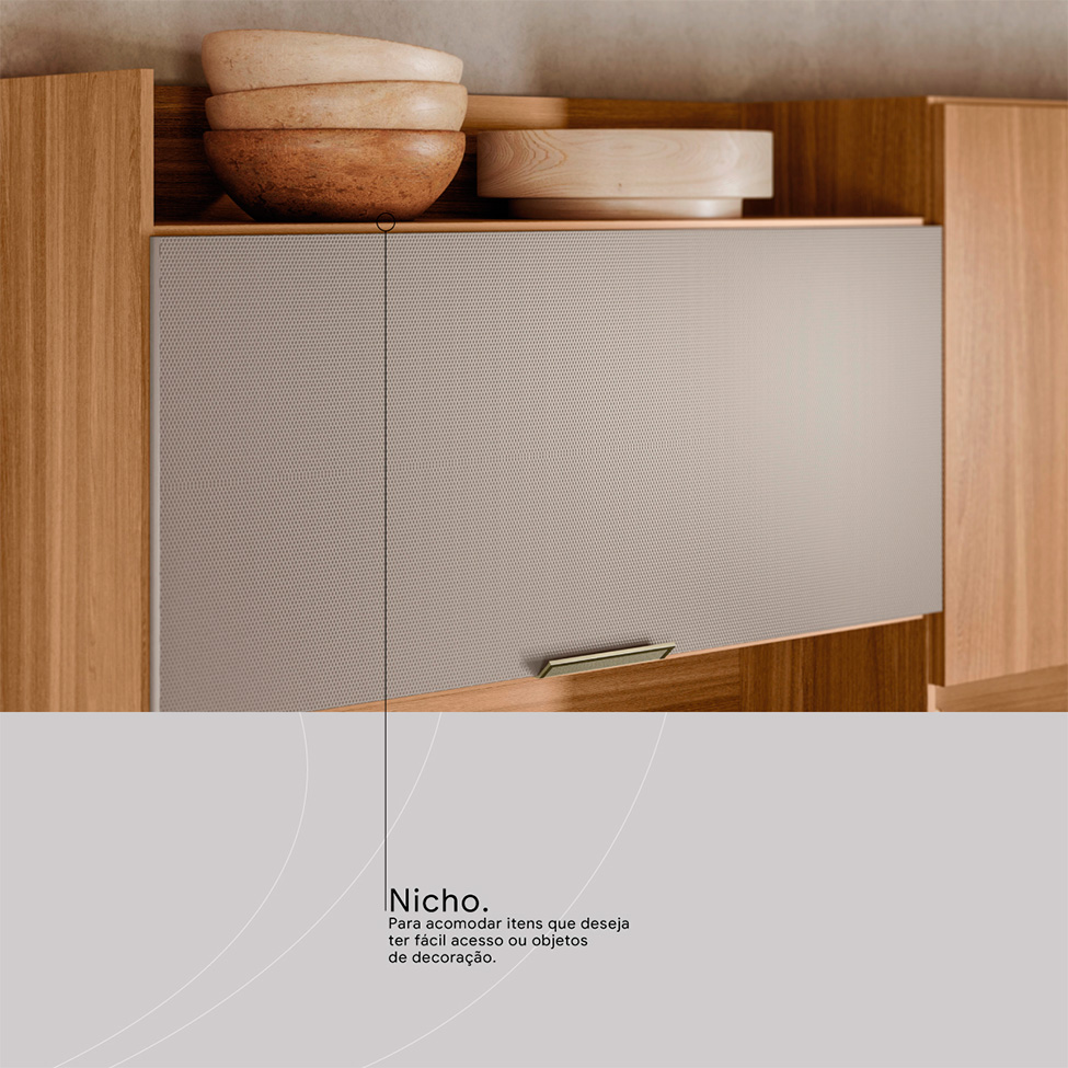 Kit de Cozinha Conde 7 Portas 2 Gavetas Amendola e Nude