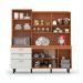 Kit de Cozinha Ravena 5 portas 3 Gavetas Freijó e Off White