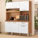 Kit de Cozinha Texas 6 Portas 1 Gaveta Amêndola e Branco