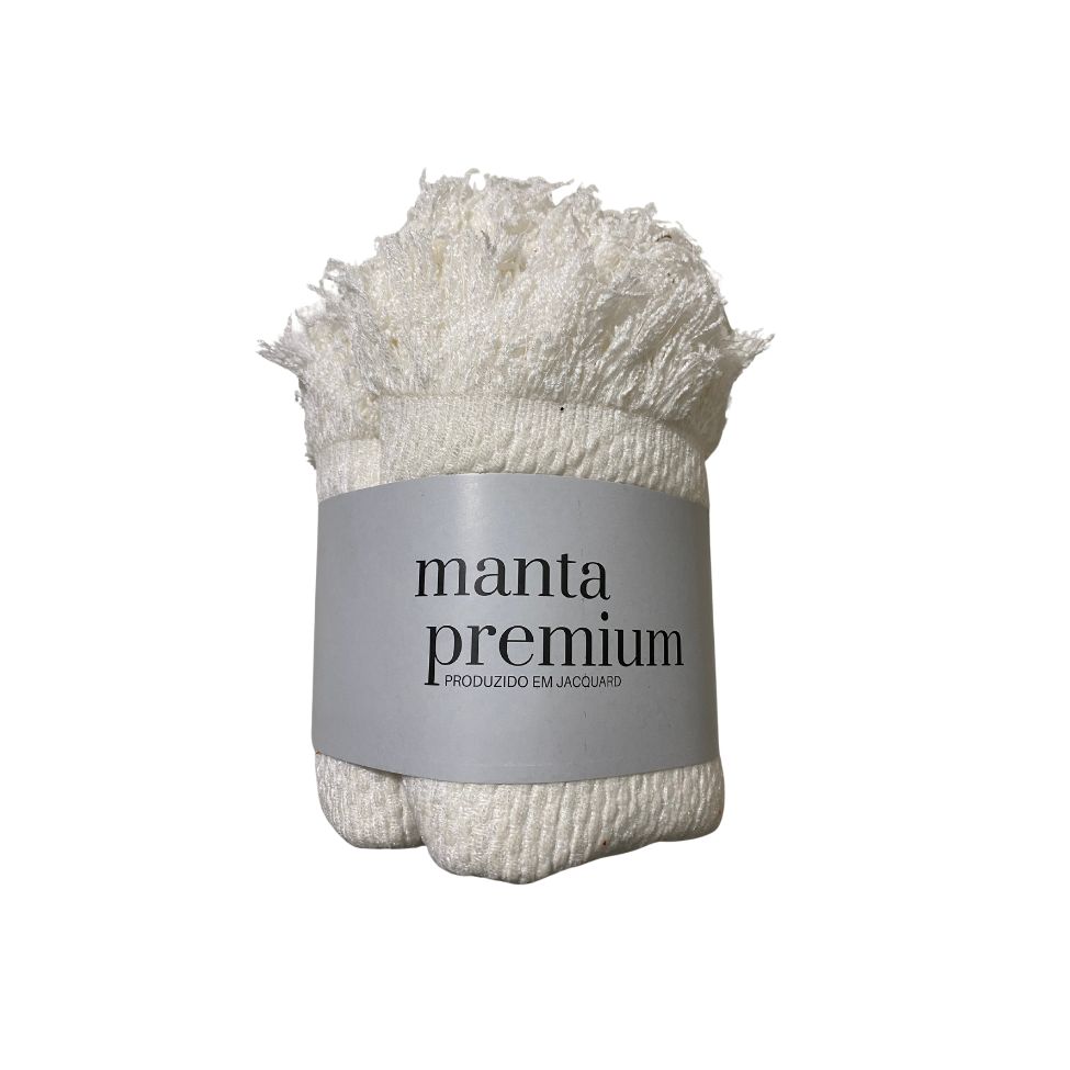 Manta Decorativa Cute Branca 140x140 cm