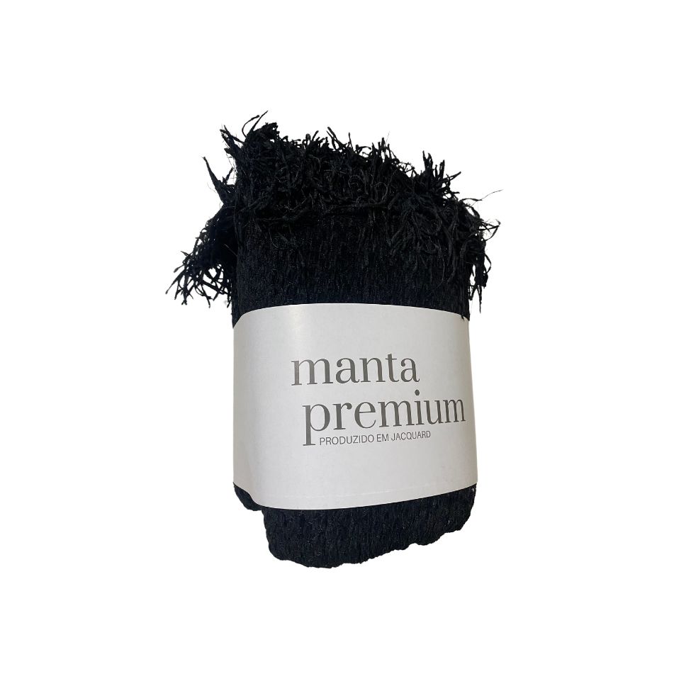 Manta Decorativa Cute Preta 140x140 cm