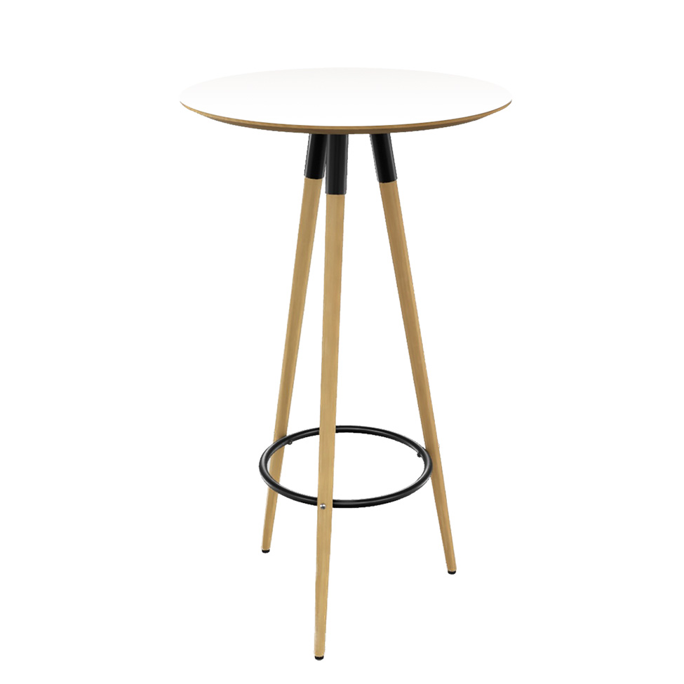 Mesa Bistrô Redonda com Tampo MDF Rio Branca 60 cm