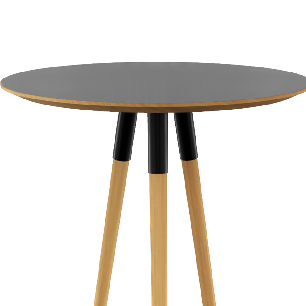 Mesa Bistrô Redonda com Tampo MDF Rio Preta 60 cm