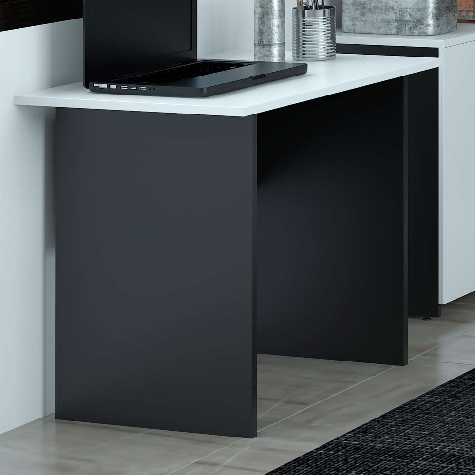 Mesa De Escritório New City Retangular 90 cm Preto & Cinza