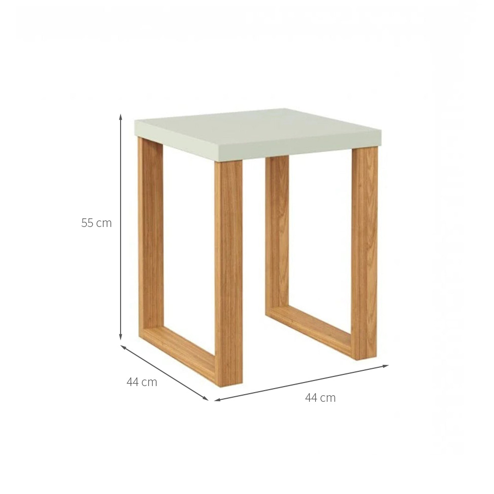 Mesa Lateral Lanes 100% MDF Off White e Freijó