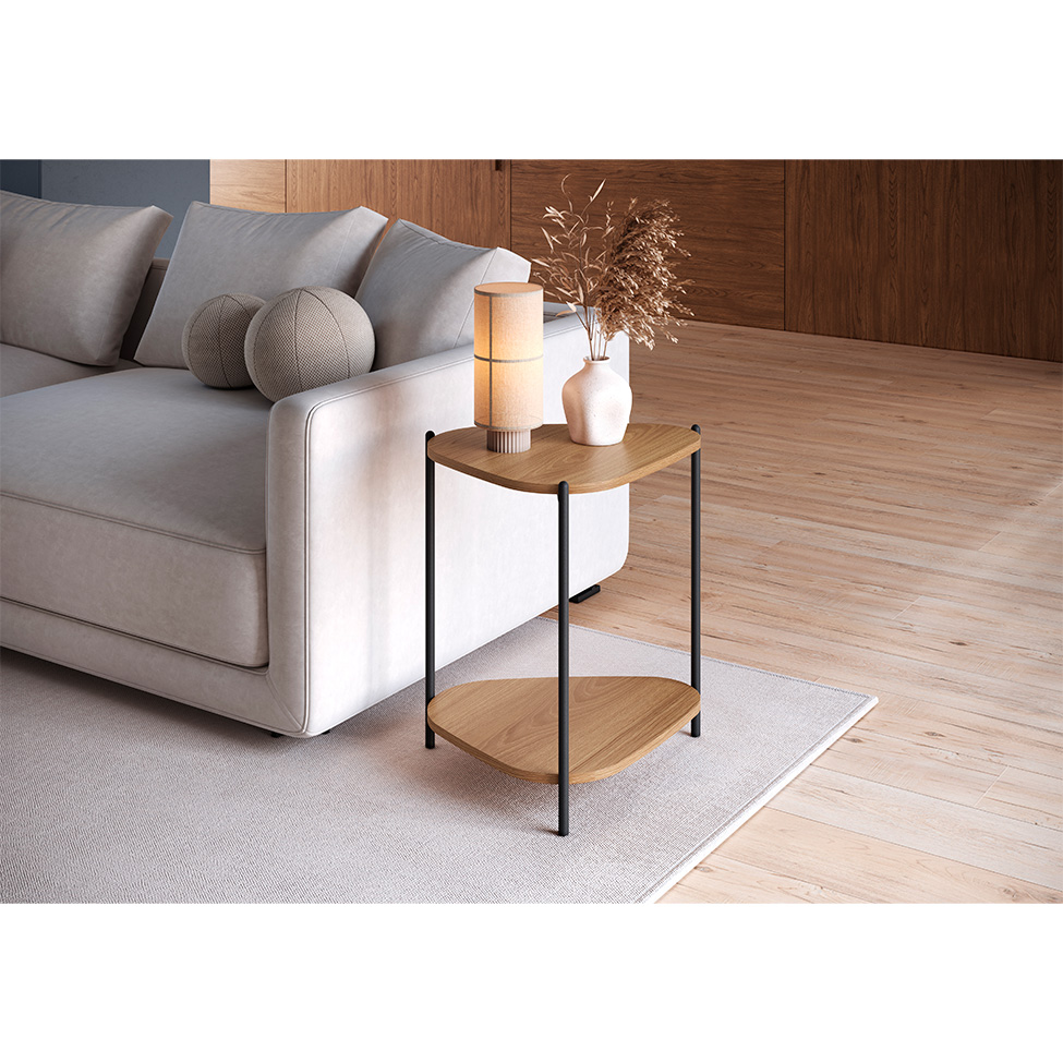 Mesa Lateral Orgânica Complementos Hanover e Preta 44 cm