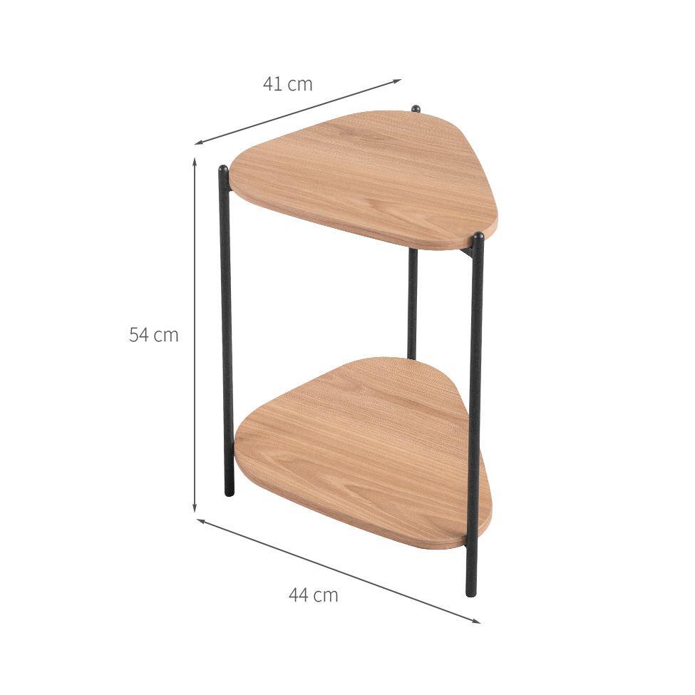 Mesa Lateral Orgânica Complementos Hanover e Preta 44 cm
