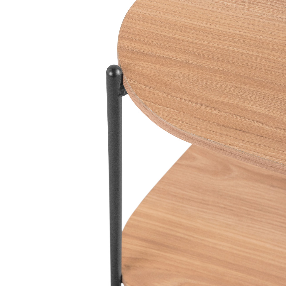 Mesa Lateral Orgânica Complementos Hanover e Preta 44 cm