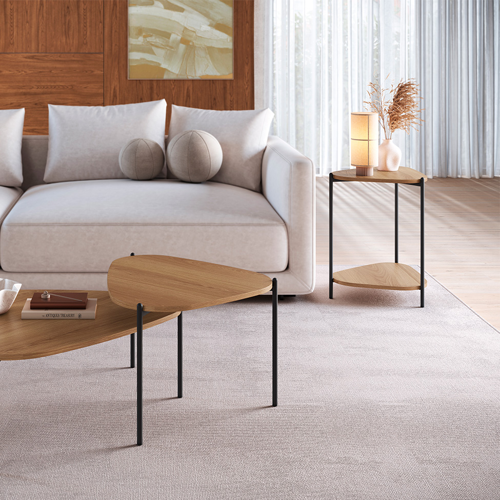 Mesa Lateral Orgânica Complementos Hanover e Preta 44 cm