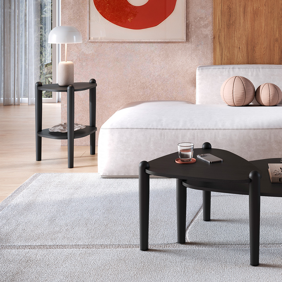 Mesa Lateral Orgânica Complementos Nero 45 cm