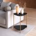 Mesa Lateral Orgânica Complementos Nero e Dourada 44 cm