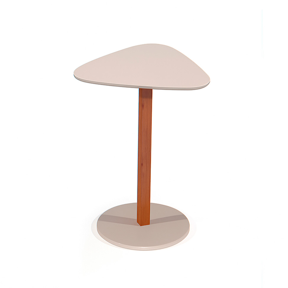 Mesa Lateral Orgânica Paris Nature e Off White
