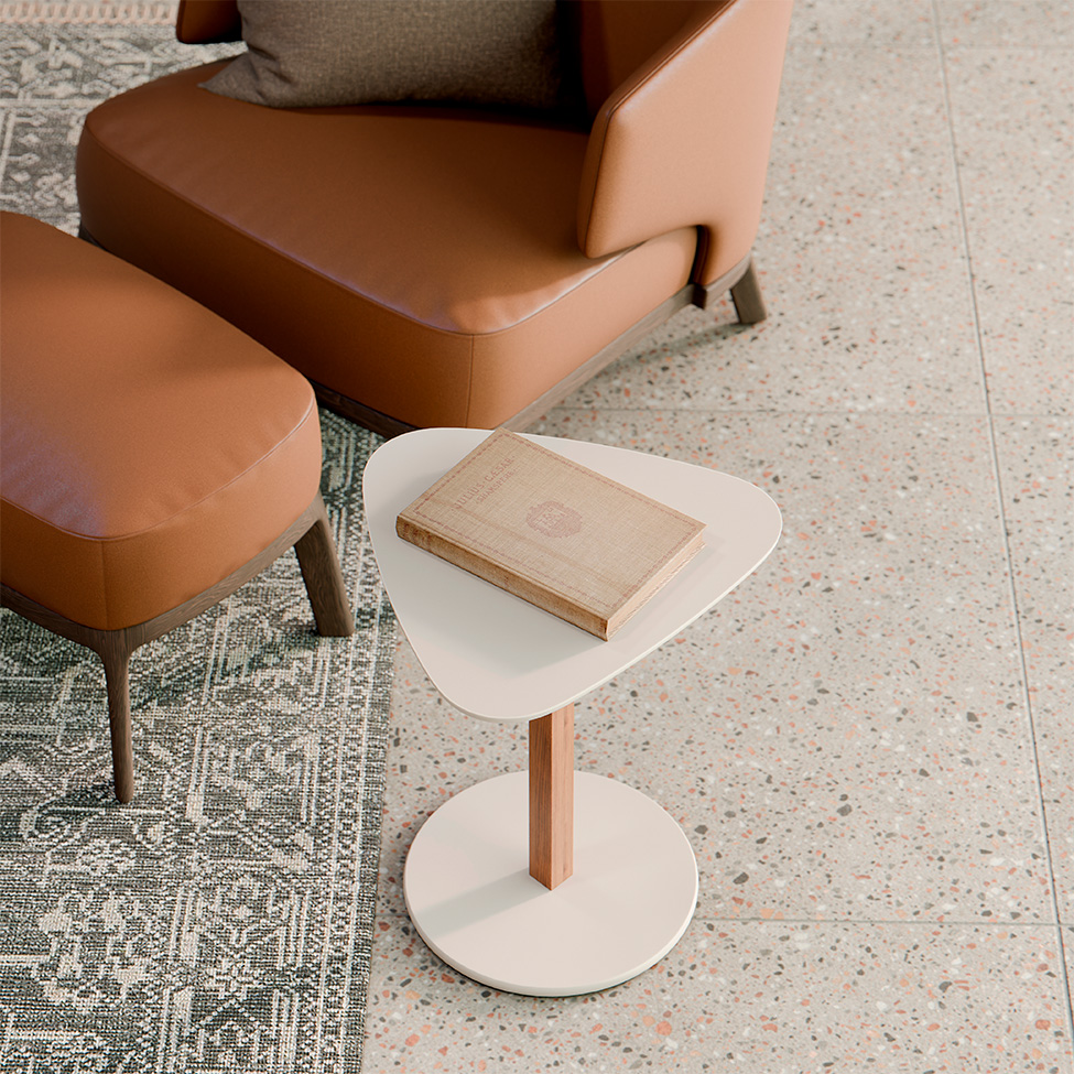 Mesa Lateral Orgânica Paris Nature e Off White