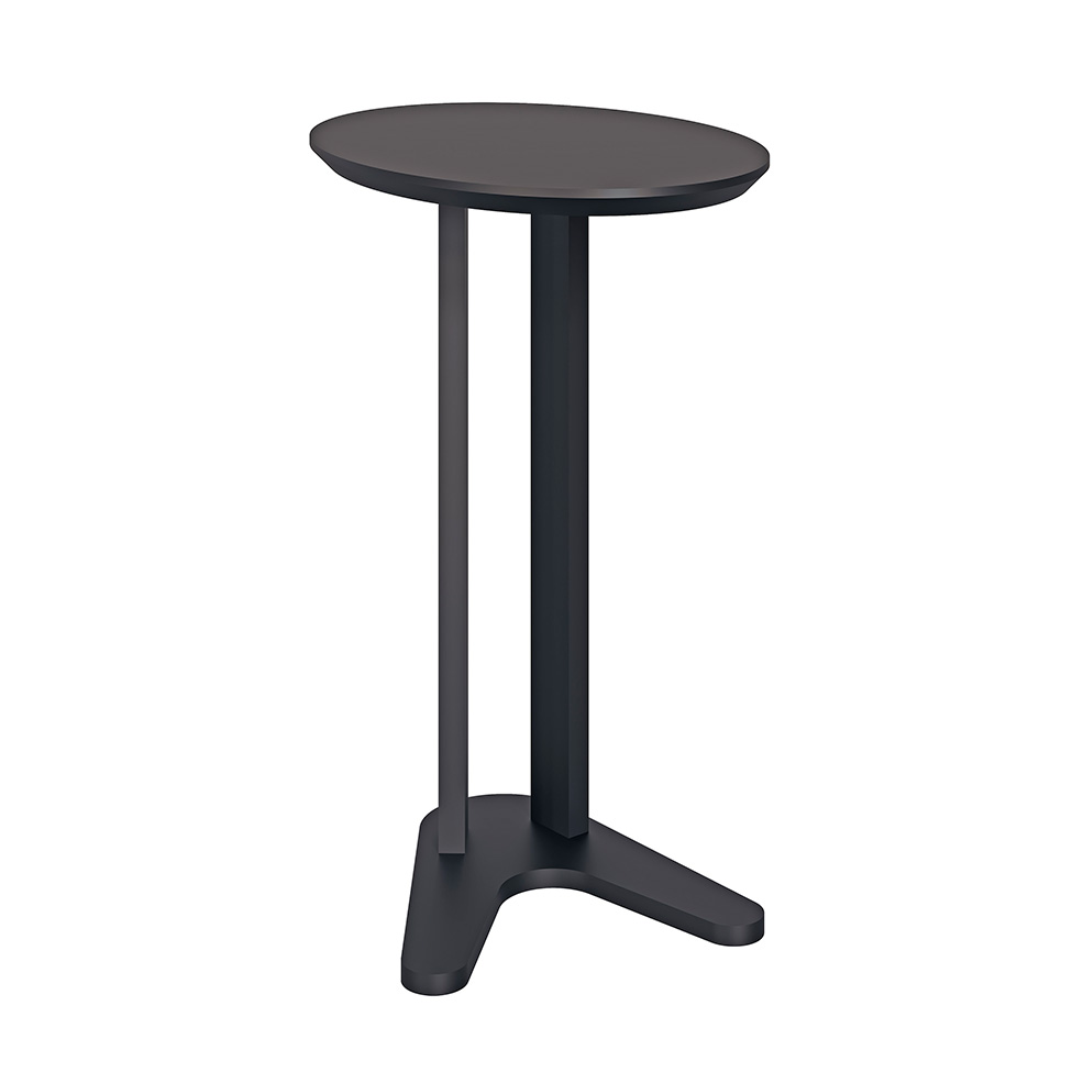 Mesa Lateral Oval Simon Preta