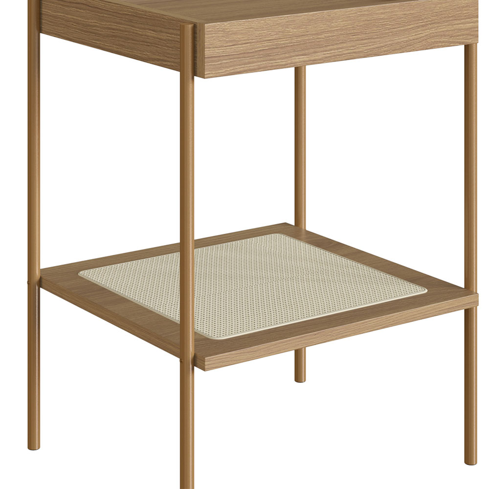 Mesa Lateral Quadrada Oslo Hanover e Dourada