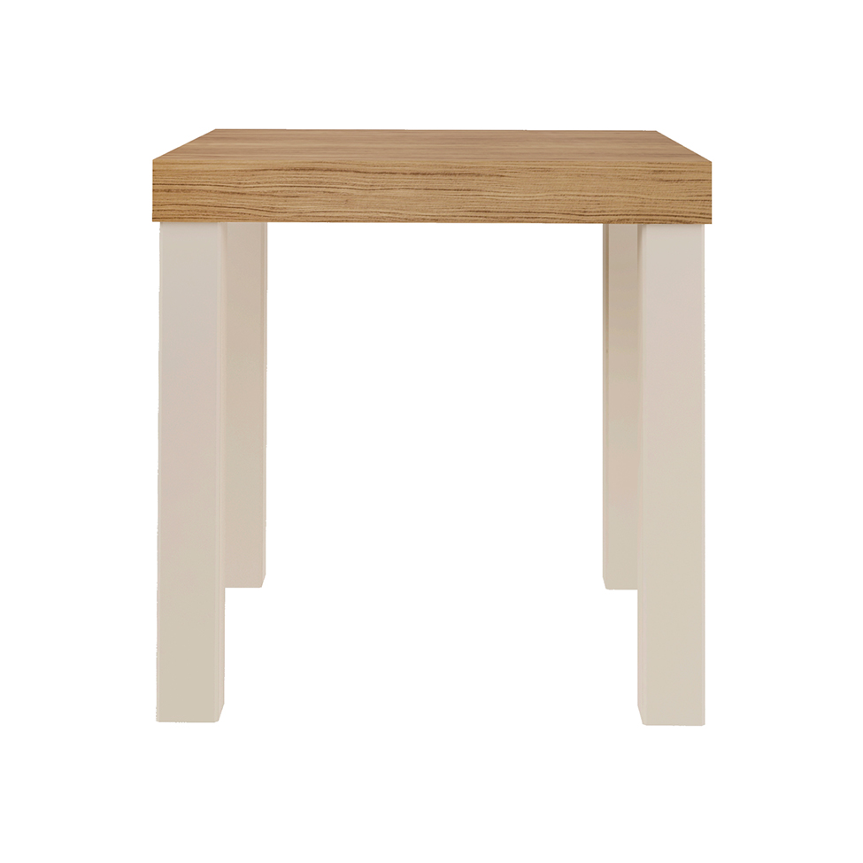 Mesa Lateral Quadrada UP Carvalho e Off White