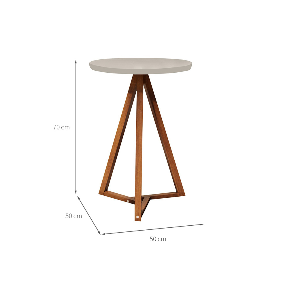 Mesa Lateral Redonda Classic Gianduia e Nature