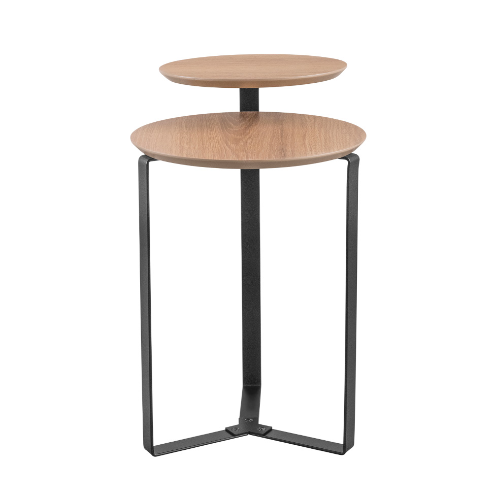 Mesa Lateral Redonda Complementos Hanover e Preta 44 cm