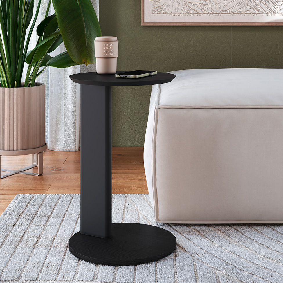 Mesa Lateral Redonda Complementos Nero 35 cm