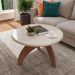 Mesa Lateral Redonda Jade Cinamomo e Off White 47 cm