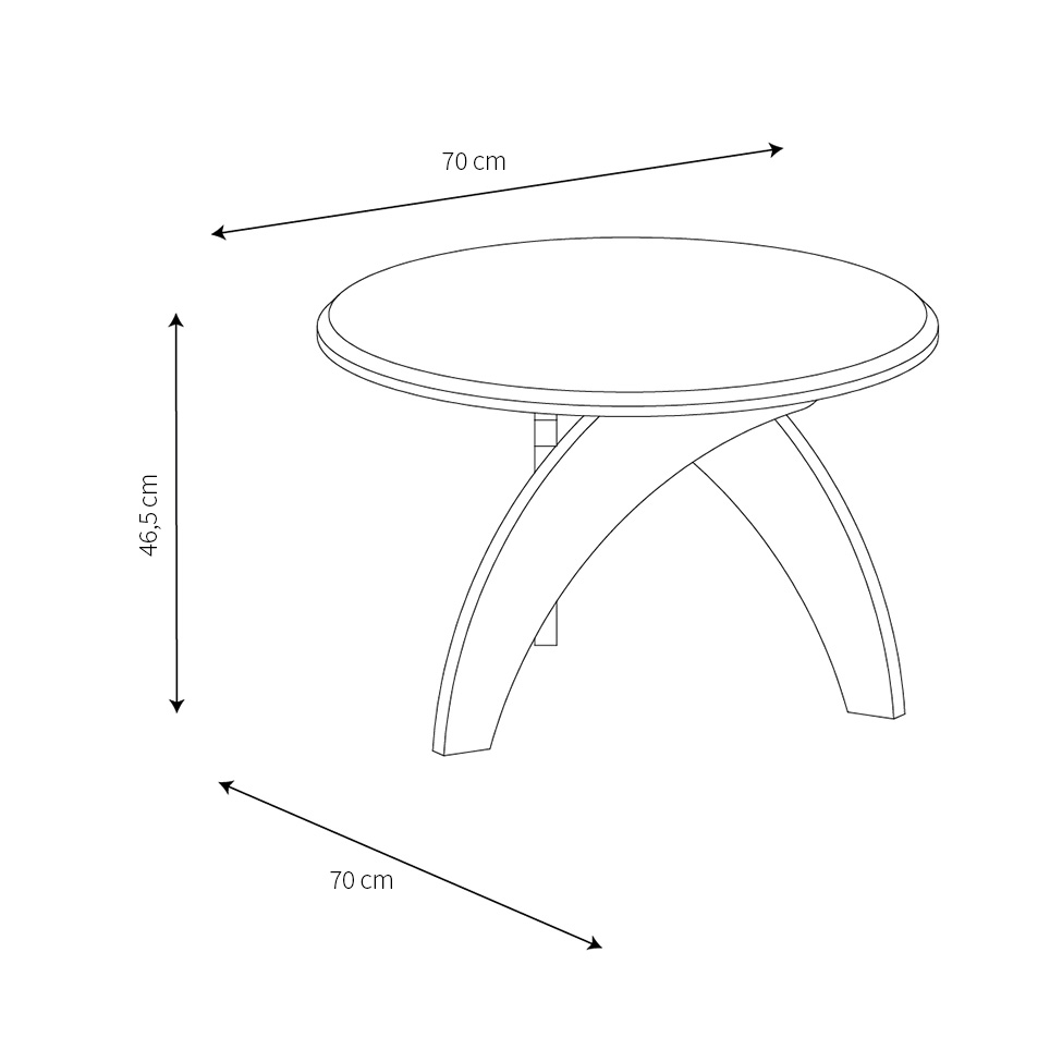 Mesa Lateral Redonda Jade Cinamomo e Off White 47 cm