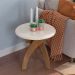 Mesa Lateral Redonda Jade Cinamomo e Off White 52 cm
