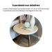 Mesa Lateral Redonda Jade Cinamomo e Off White 52 cm