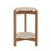 Mesa Lateral Redonda Lizz Off White e Cedro