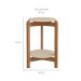 Mesa Lateral Redonda Lizz Off White e Cedro