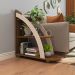 Mesa Lateral Retangular Andes Cedro e Off White