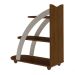 Mesa Lateral Retangular Andes Cedro e Off White
