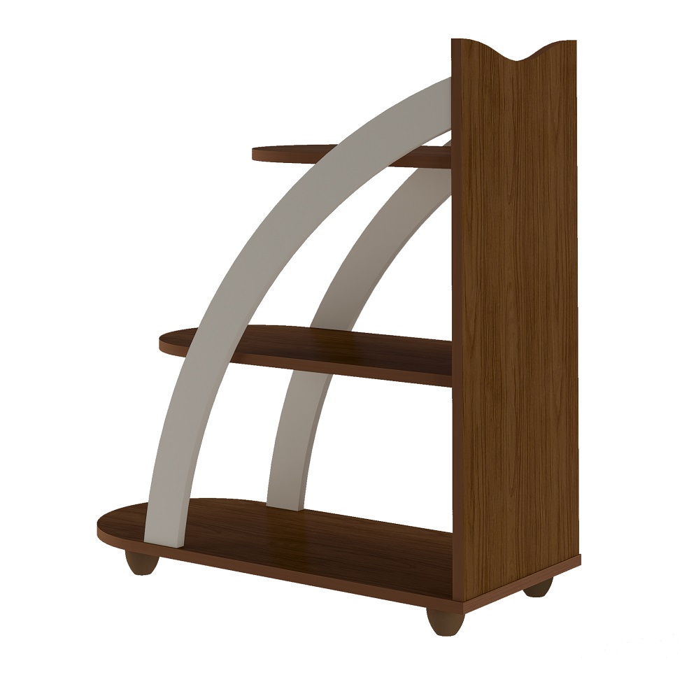 Mesa Lateral Retangular Andes Cedro e Off White