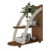 Mesa Lateral Retangular Andes Cedro e Off White