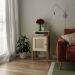Mesa Lateral Retangular Charlotte 1 PT Carvalho e Off White